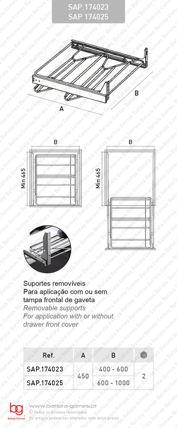 Sapateira frontal extra�vel
